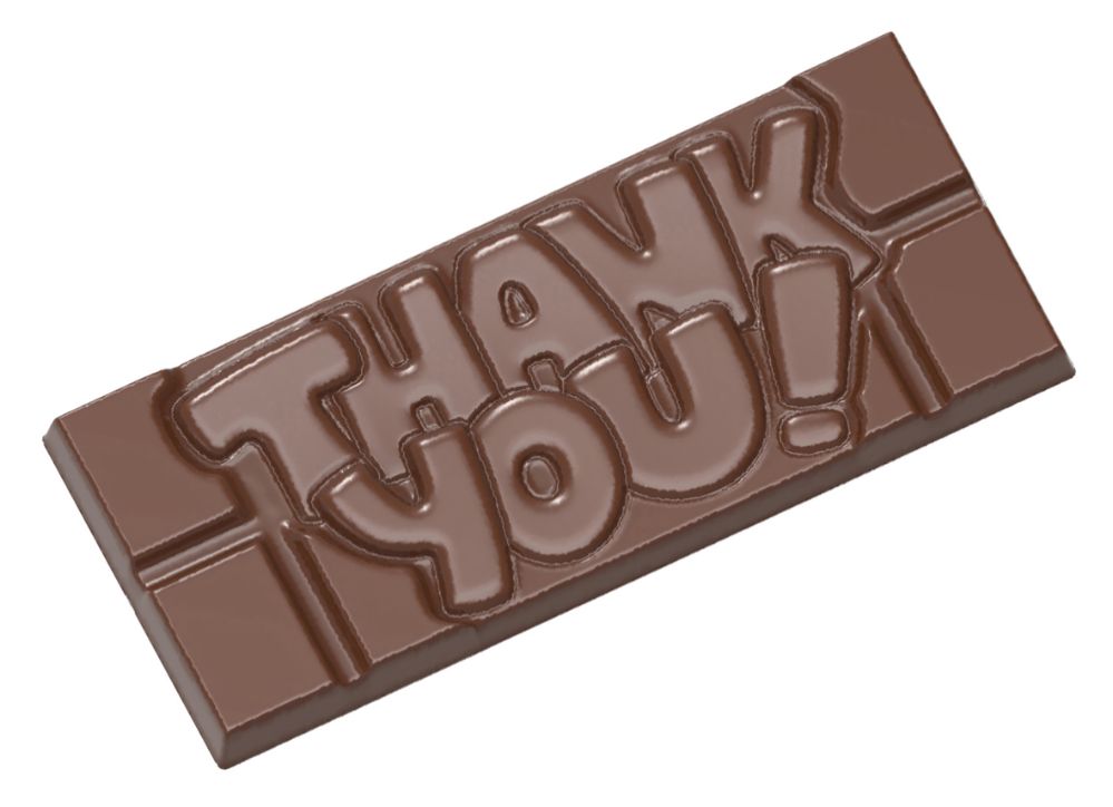 Gjutform för chokladkaka, Thank you, 40 g, 4 st/form