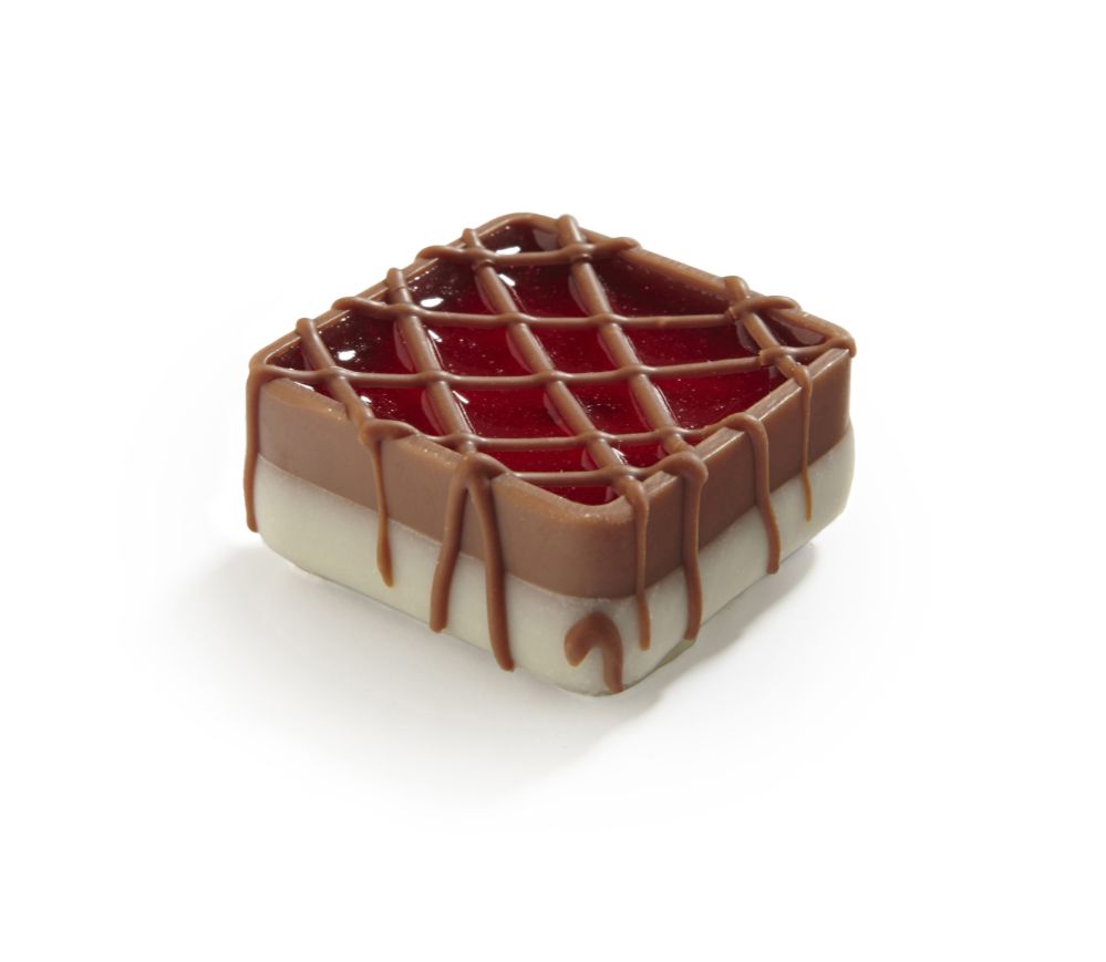 Pralin, Raspberry Square, 1000 g (ca 59 st)