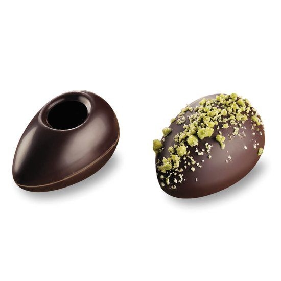 Pralinäggskal med hål, vit choklad, 5 g, 40x26 mm (343 st)