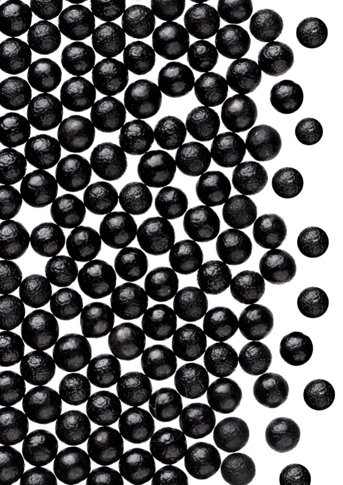 Sockerpärlor, svart, 4 mm (1,2 kg)