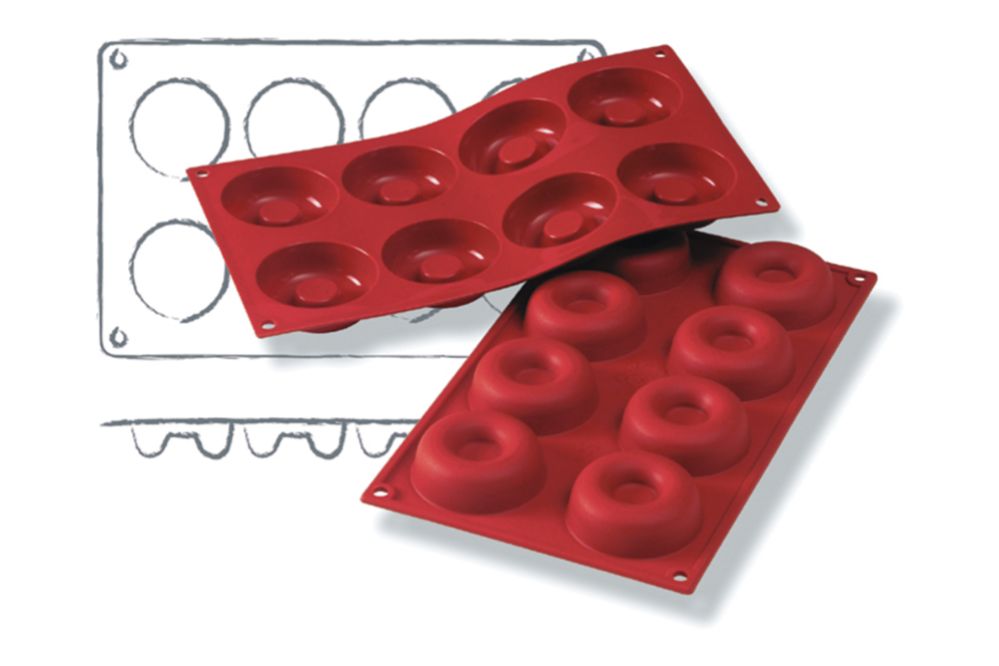 Bakform i silikon, Savarin, 8 x 50 ml