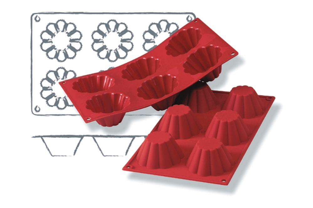 Bakformar i silikon, Brioche, 6 x 110 ml