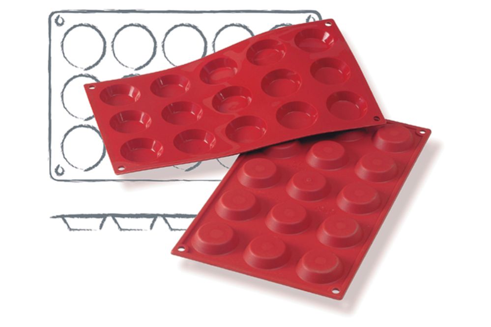 Bakform i silikon, Tartelett Mini, 15 x 20 ml