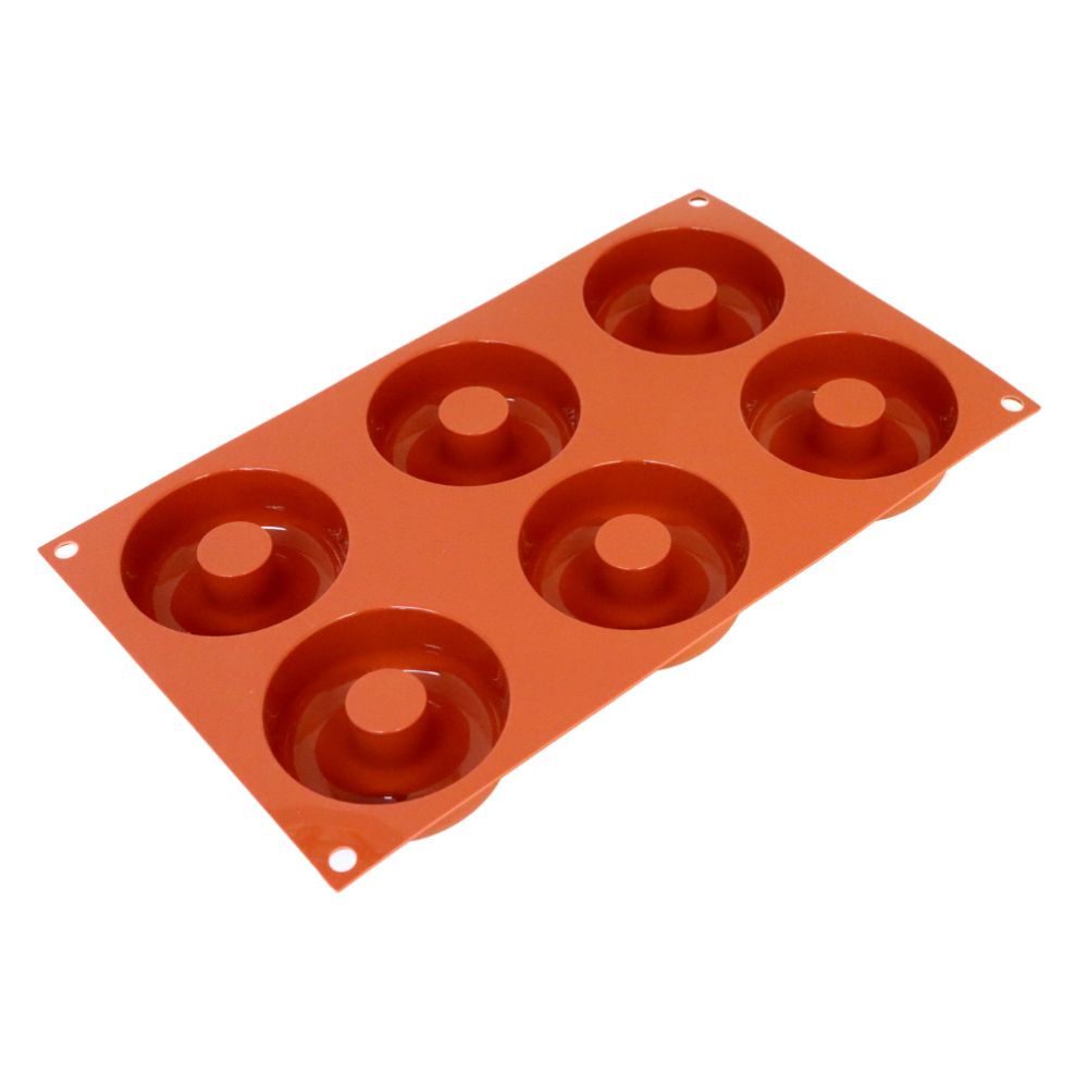 Bakformar i silikon, Donuts, 6 x 98 ml