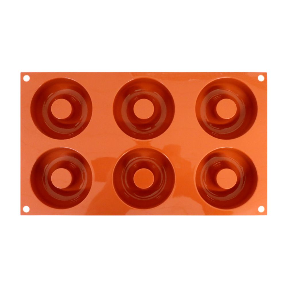 Bakformar i silikon, Donuts, 6 x 98 ml