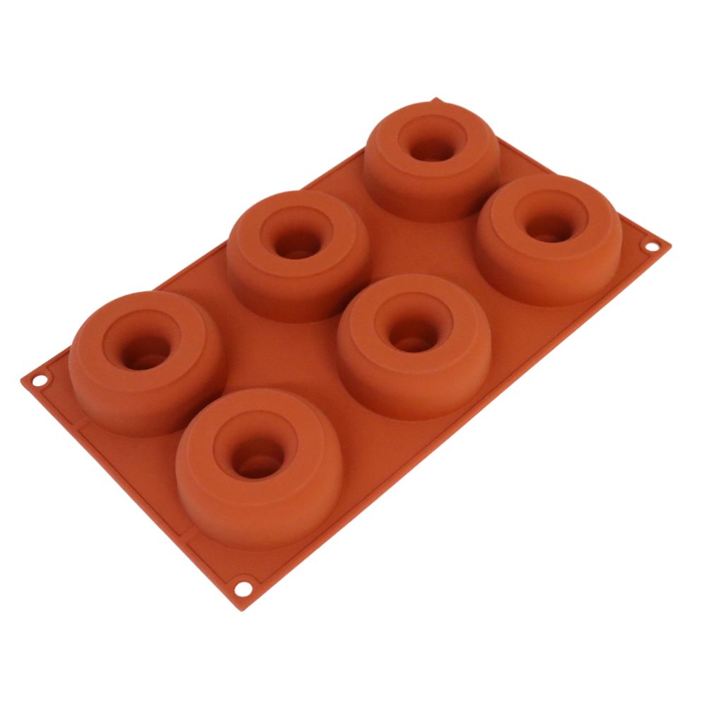 Bakformar i silikon, Donuts, 6 x 98 ml