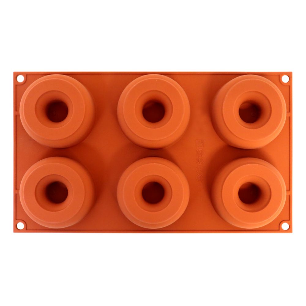 Bakformar i silikon, Donuts, 6 x 98 ml