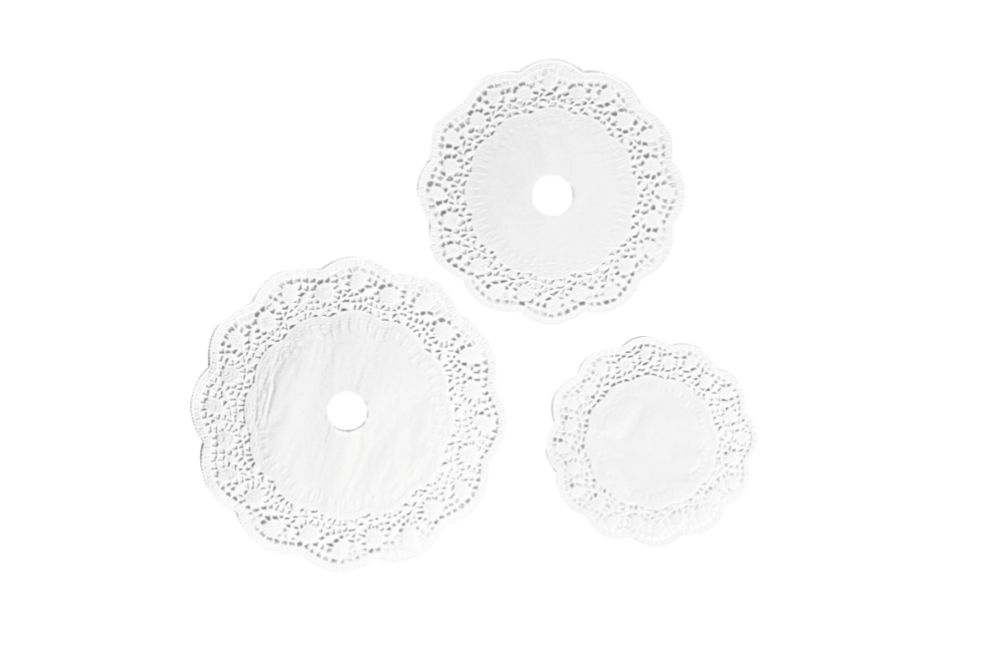 Set med tårtpapper för tårtfat, 3×100 st,  Ø 200 / Ø 260 / Ø 320 mm, 1 set
