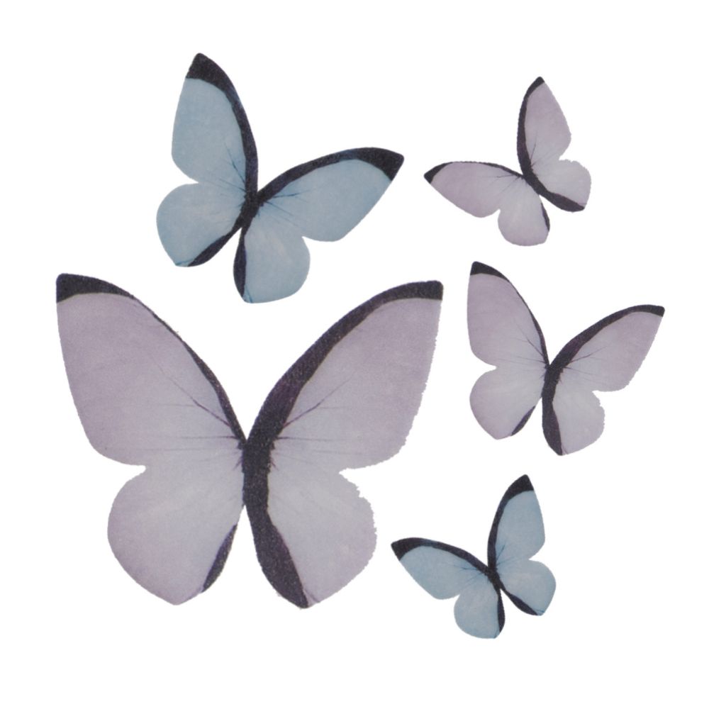 Oblat, fjärilar, rosa-lila, 30-60 mm (79 st)