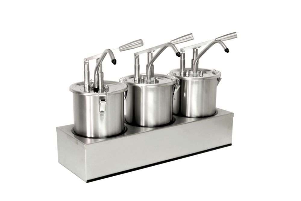 Såsdispenser med hävarm, 3 x 5,0 l - 605 x 205 x 421 mm /  Ø 180mm