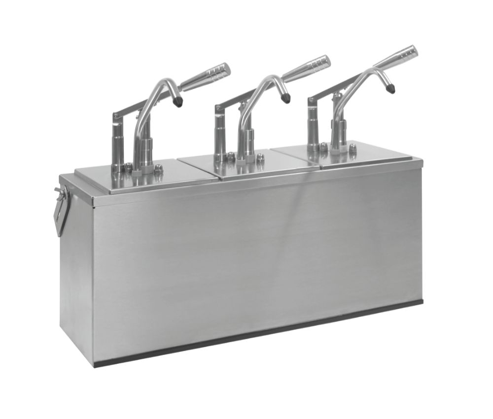 Såsdispenser med hävarm “Cool”, 3 x 3,0 l  -  585 x 185 x 375 mm