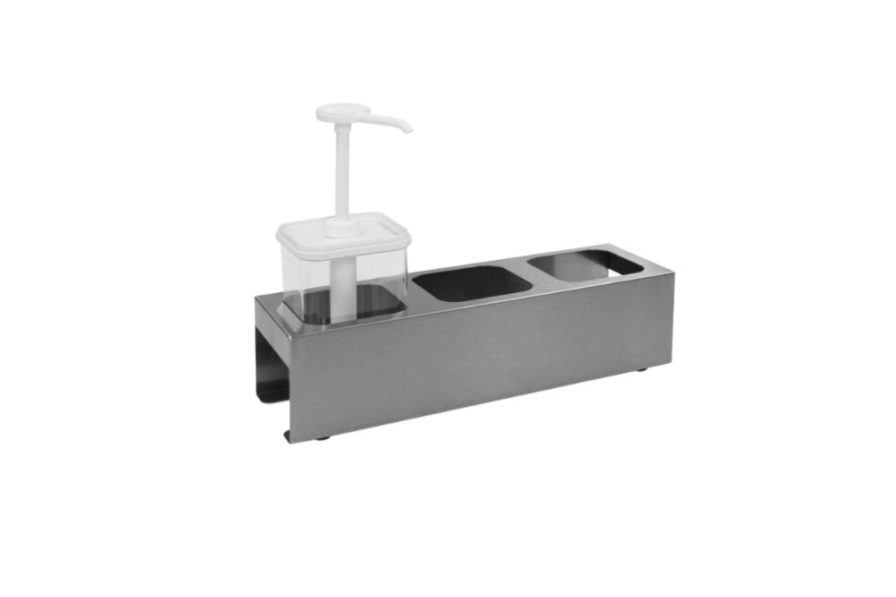 Ställ för pumpdispensers, 400 x 130 x 100 mm (Till fyrkantig)