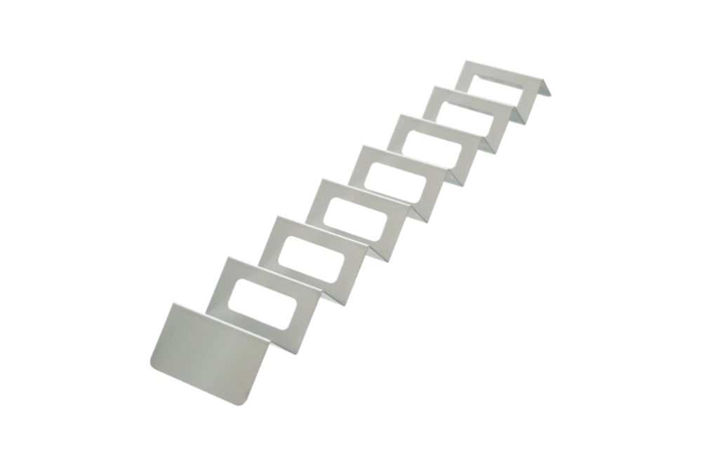 Försäljningsställ för snacks – vågig, rostfritt stål, 560 x 85 x 35 mm