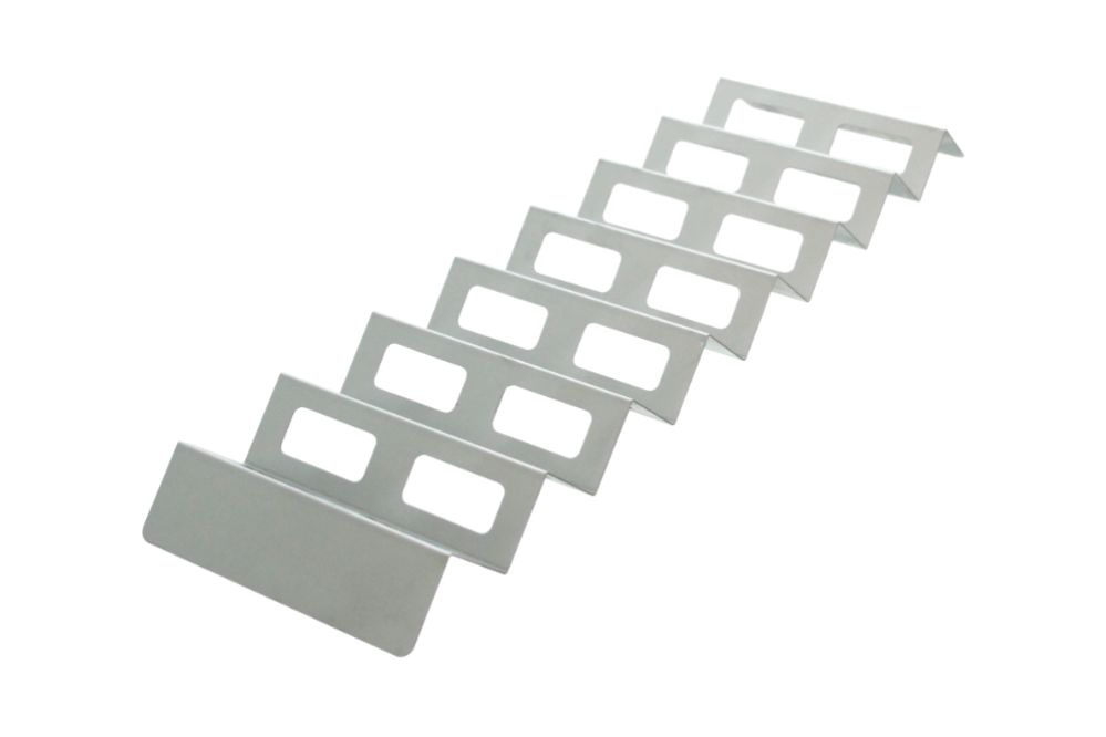 Försäljningsställ för snacks – vågig, rostfritt stål, 560 x 175 x 35 mm