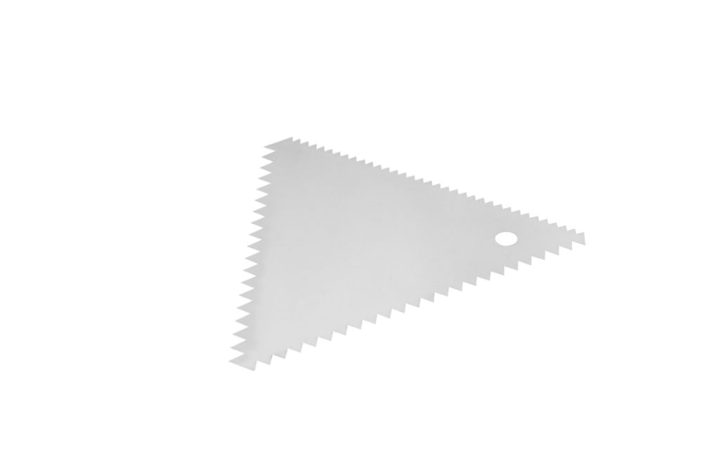 Skrapa i rostfritt stål, triangulär, 110 x 110 mm