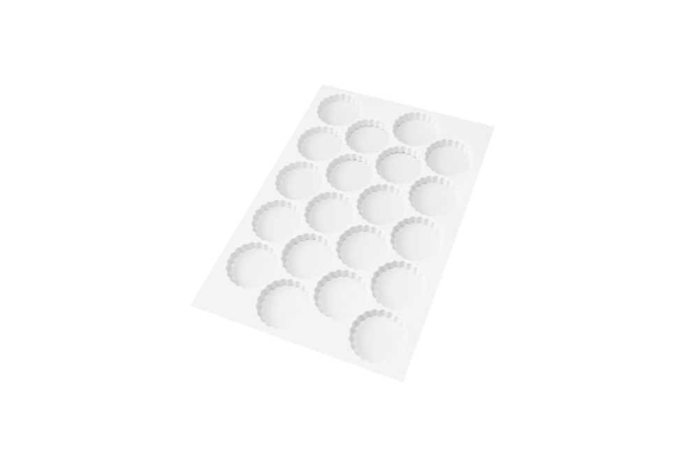 Utskärningsplåt nr. 1, rund, tandad, 580 x 390 mm