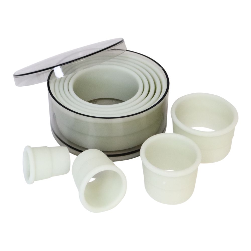 Set med utstickare, 9 delar, rund, slät, 1 set