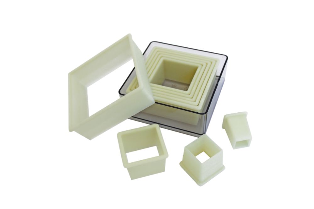 Set med utstickare, 9 delar, fyrkantig, slät, 1 set