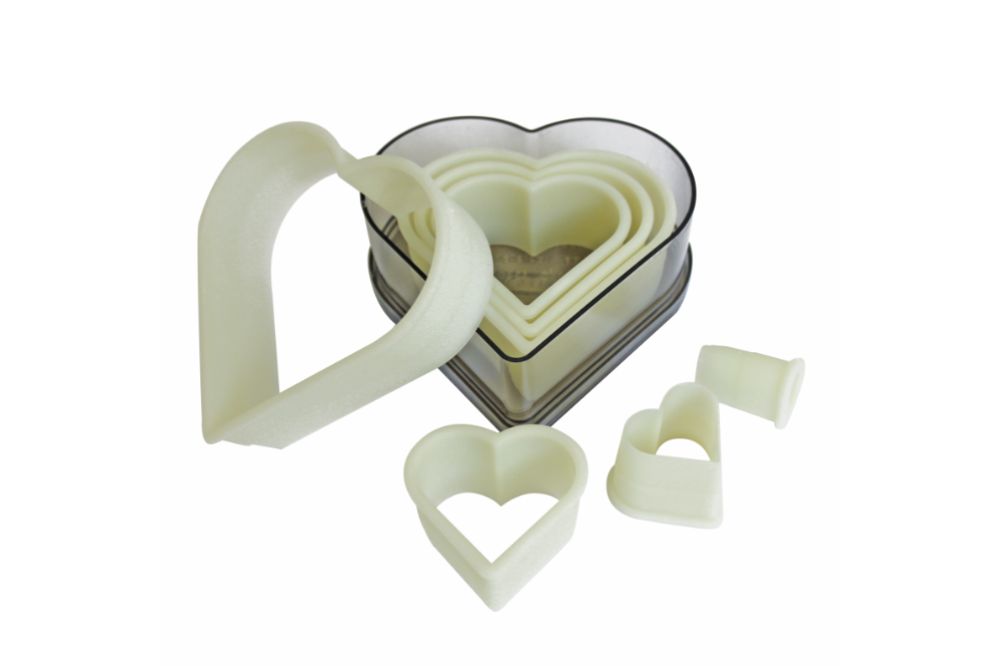 Set med utstickare, 7 delar, hjärta, slät, 1 set