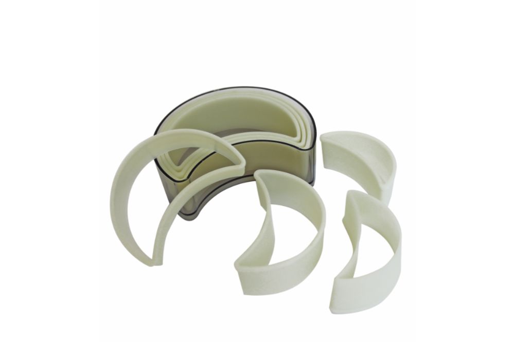 Set med utstickare, 7 delar, halvmåne, slät, 1 set