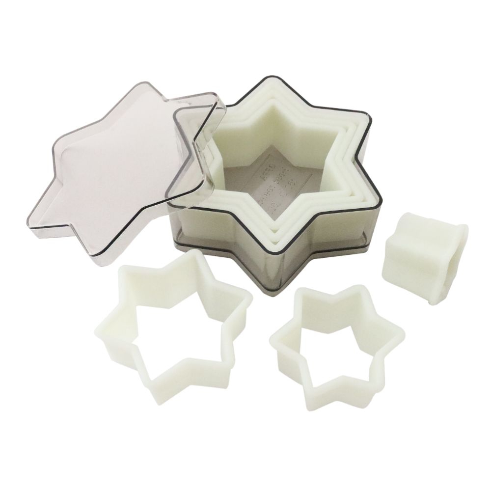 Set med utstickare, 7 delar, stjärna, slät, 1 set