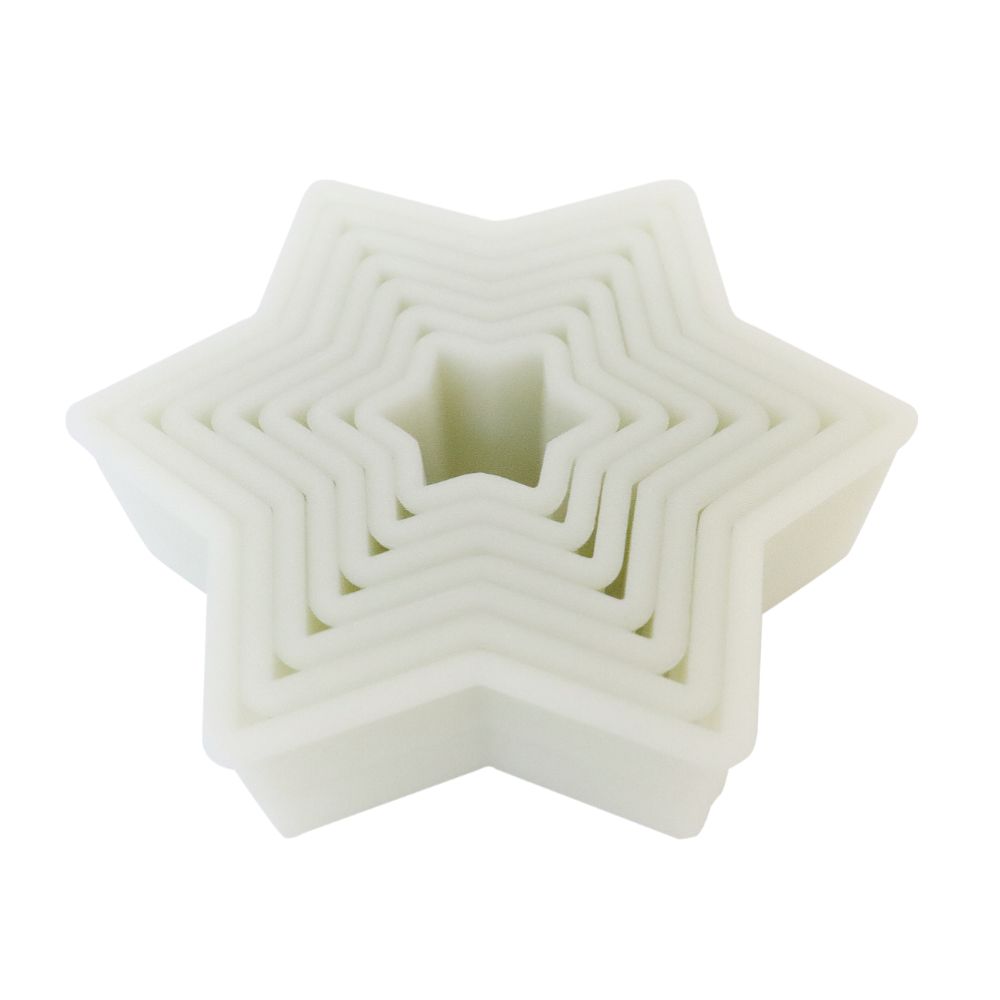 Set med utstickare, 7 delar, stjärna, slät, 1 set