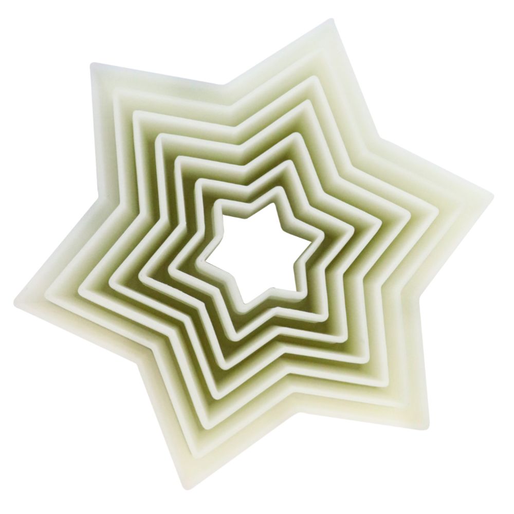 Set med utstickare, 7 delar, stjärna, slät, 1 set