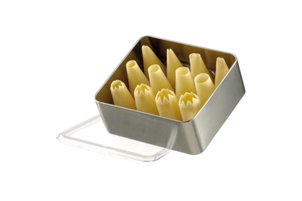 Set med blandade spritstyllar, 12 delar, PP, 4 stjärn-/4 hål-/4 dekorationsmunstycken, 1 set