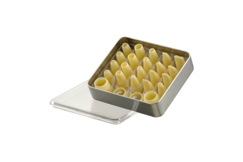 Set med blandade spritstyllar, 22 delar, PP, 4 stjärn-/8 hål-/8 dekorationsmunstycke/2 adaptrar