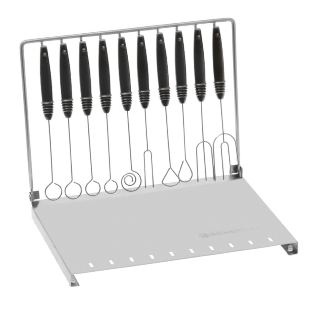 Doppgaffelset stort, 10 st + rack, 1 set