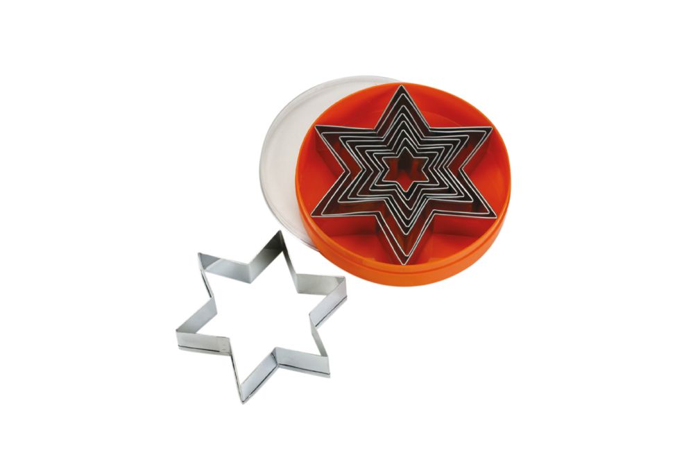 Set med utstickare (9 delar) stjärna, slät, 1 set