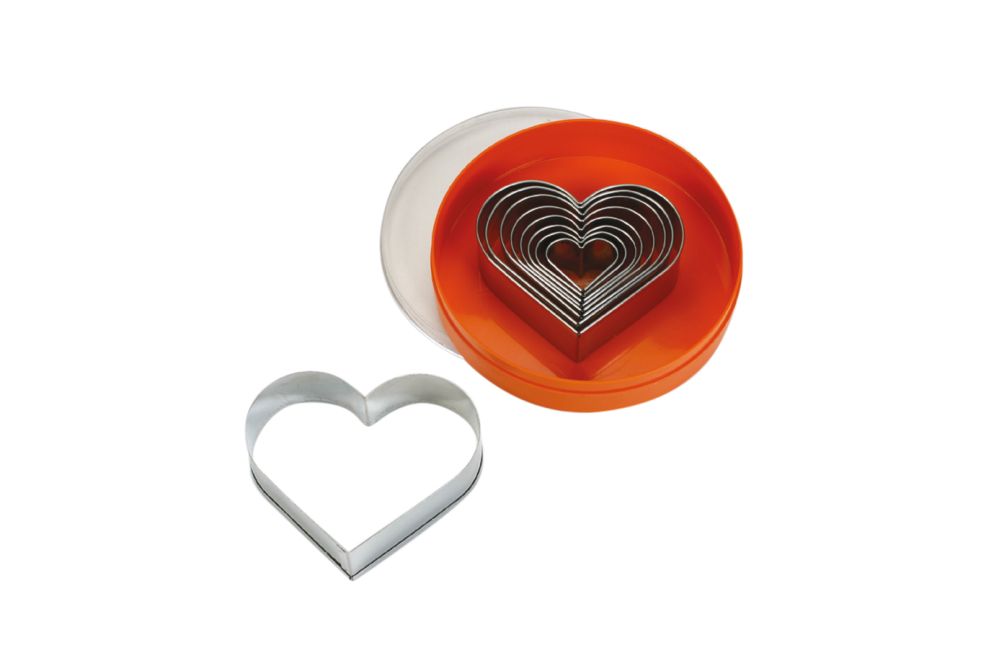 Set med utstickare (9 delar) hjärta, slät, 1 set