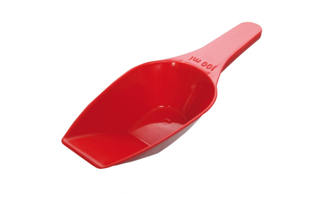 Måttskopa, fristående, röd, 200 mm - 100 ml