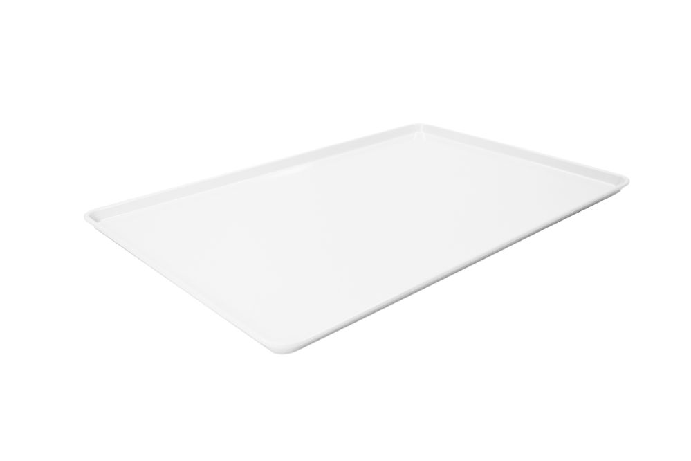 Bricka – rektangulär, vit, 600 x 400 x 20 mm