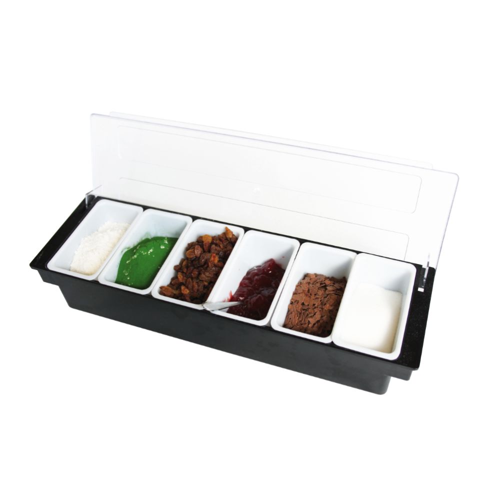 Förvaringslåda för livsmedel med lock (6 x 0,45 L), 500 x 160 x 95 mm