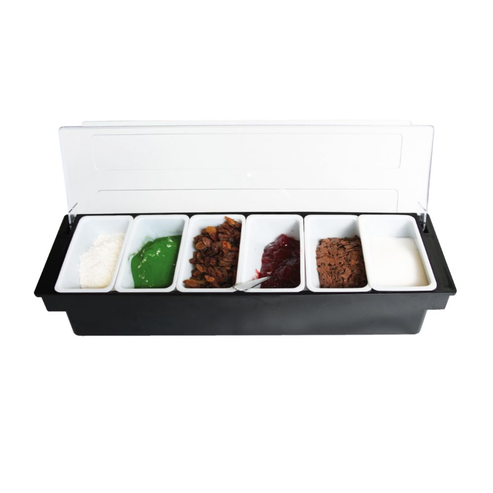 Förvaringslåda för livsmedel med lock (6 x 0,45 L), 500 x 160 x 95 mm