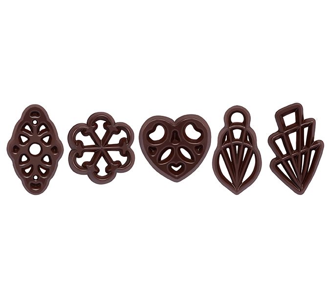 Chokladdekor, Mila, 5 olika former, h: 45 mm (550 st)