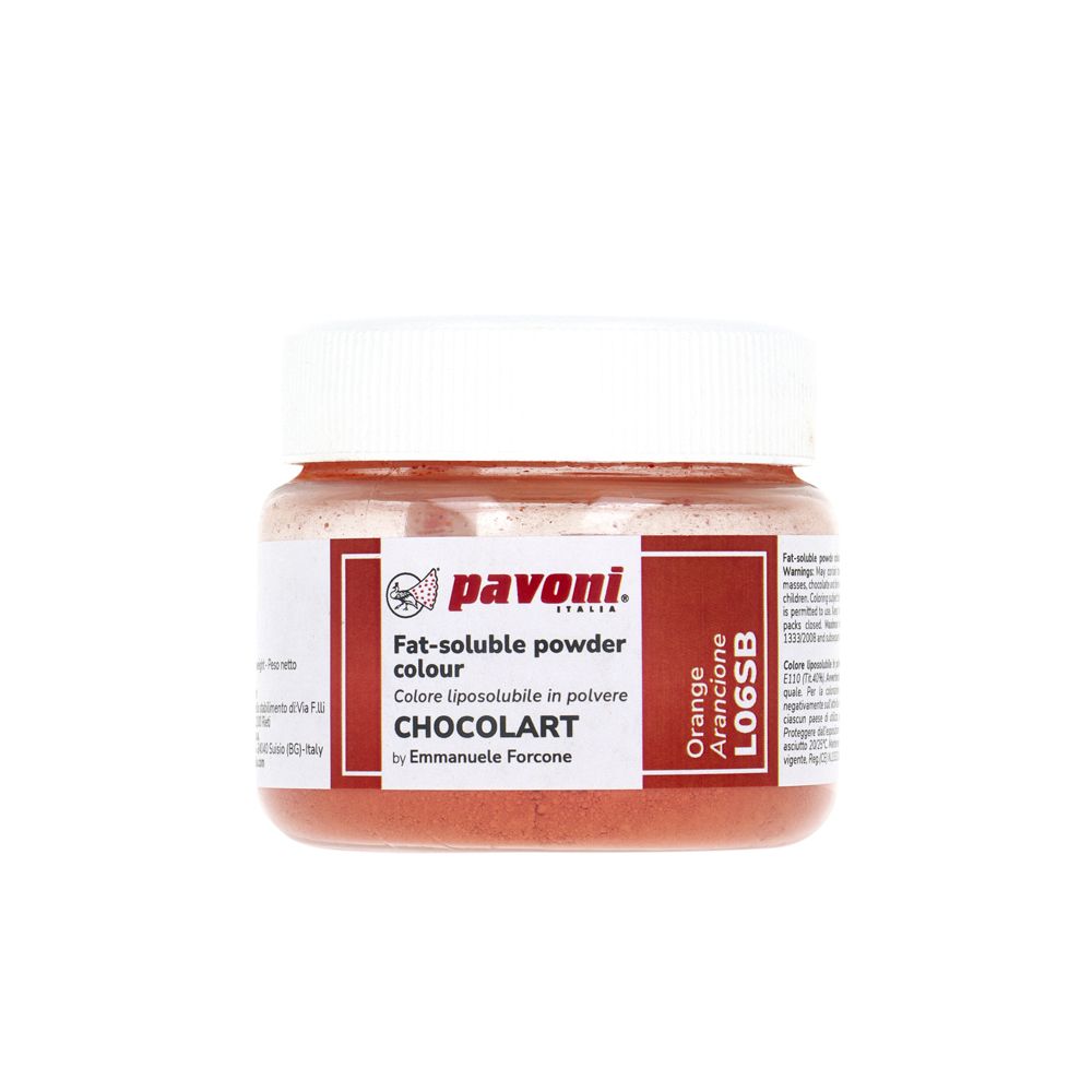 Pavoni, pulverfärg för choklad, orange (40 g)