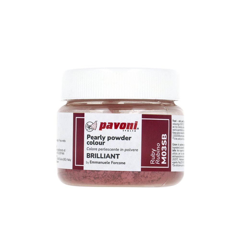 Pavoni, pulverfärg för choklad, rubinröd, metallic (40 g)