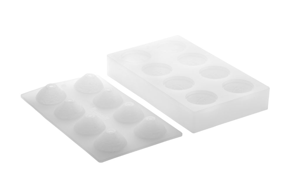 Pavoni, dubbel silikonform, AF006, 300x175 mm, Citron by Cedric Grolet, d: 53 mm, h: 70 mm, 8 hål