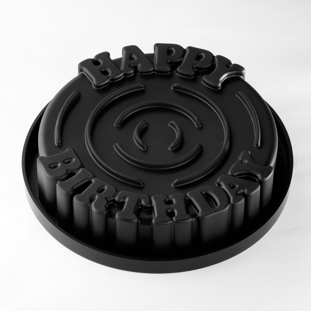 Pavoni, silikonform Cake, KE096S, Happy Birthday, d: 190 mm, h: 45 mm