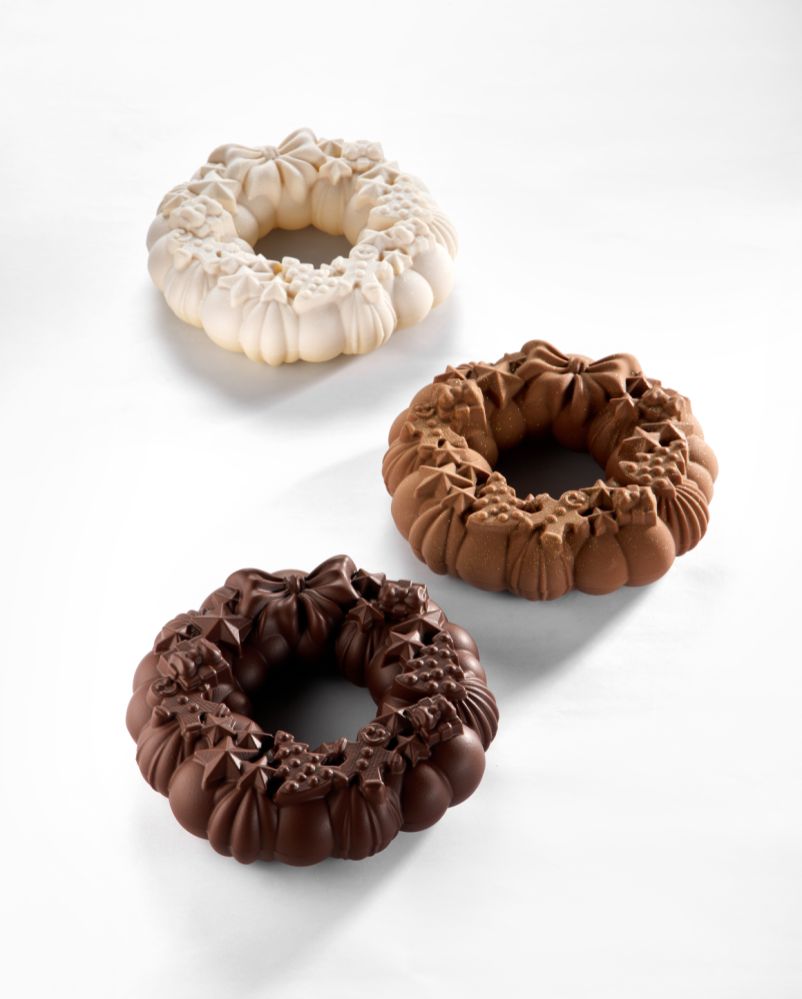 Pavoni, chokladform julkrans, Garland, KT219, d: 180 mm, h: 55 mm, 2 st/set