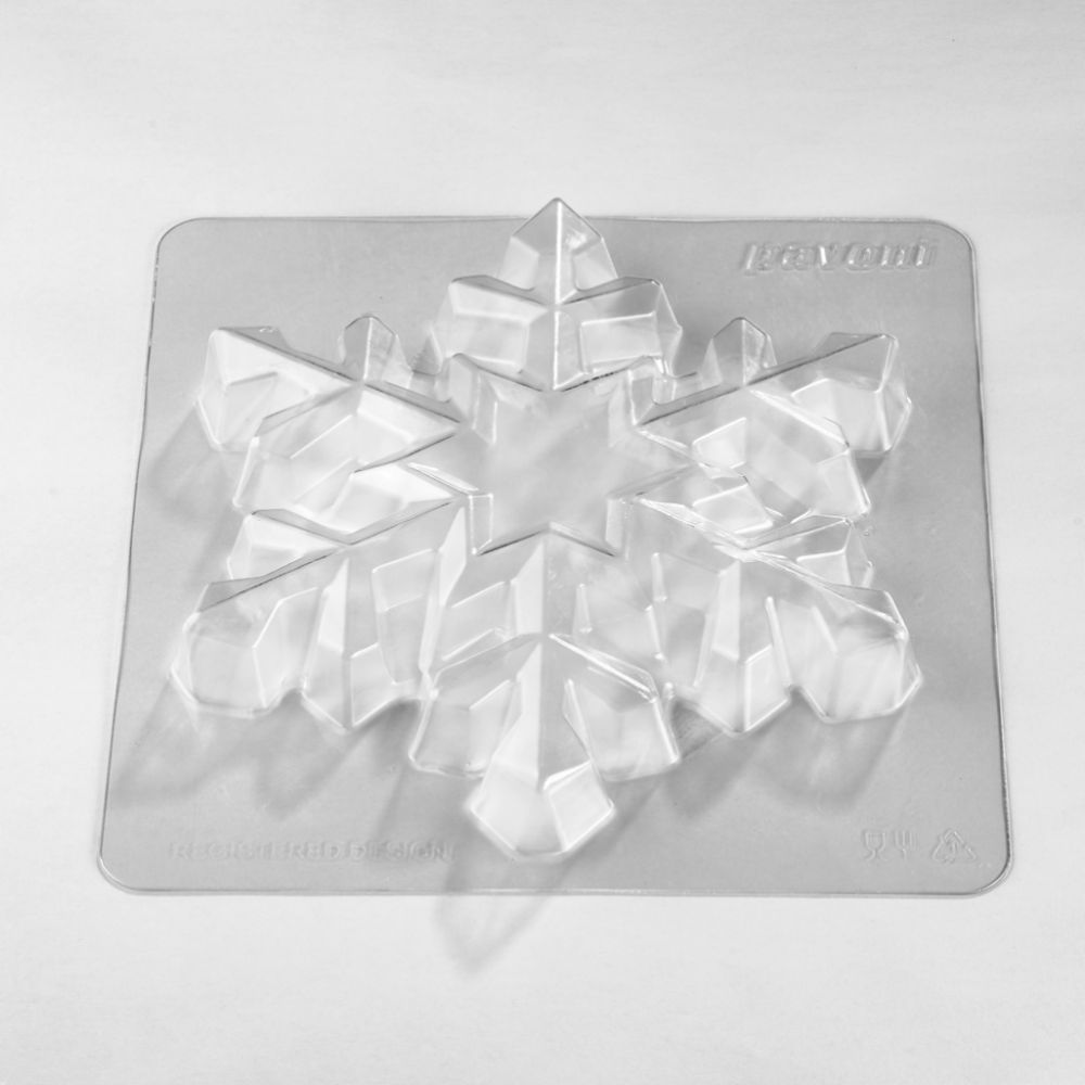 Pavoni, chokladform snöflinga, Fiocco Di Neve, KT220, d: 160x180 mm, h: 45 mm, 2 st/set