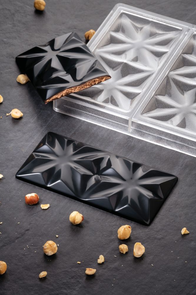 Pavoni, gjutform för chokladkaka, PC5005, Edelweiss by Vincent Vallée, 100 g, 3 st/form