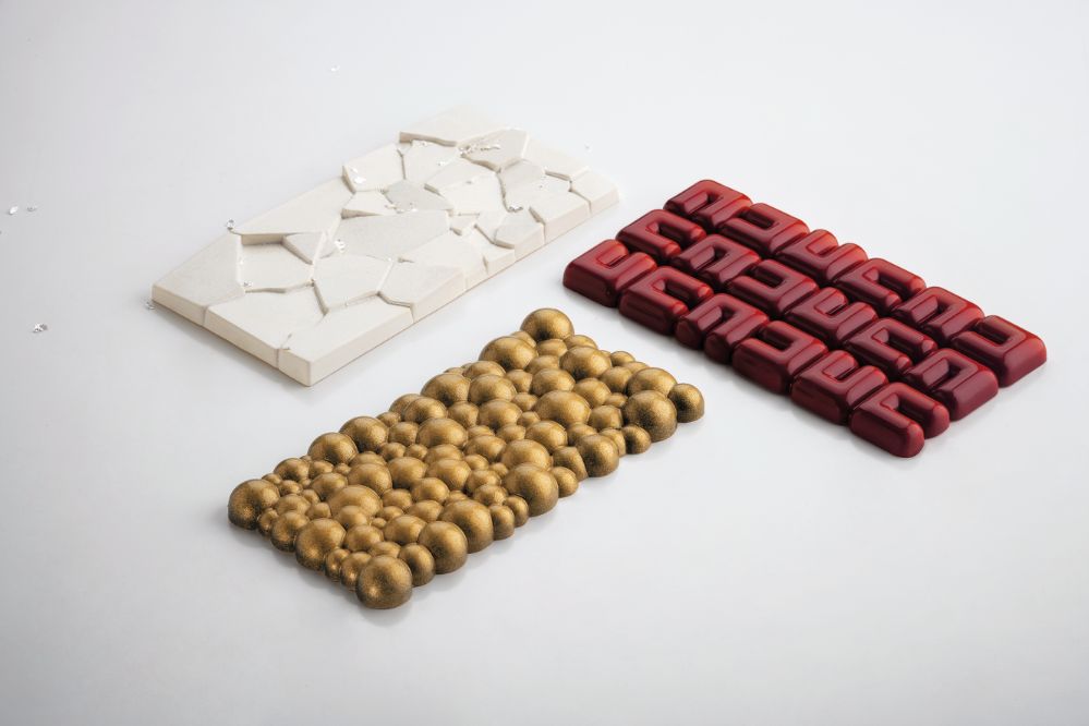 Pavoni, gjutform för chokladkaka, PC5002, Crush by Fabrizio Fiorani, 100 g, 3 st/form