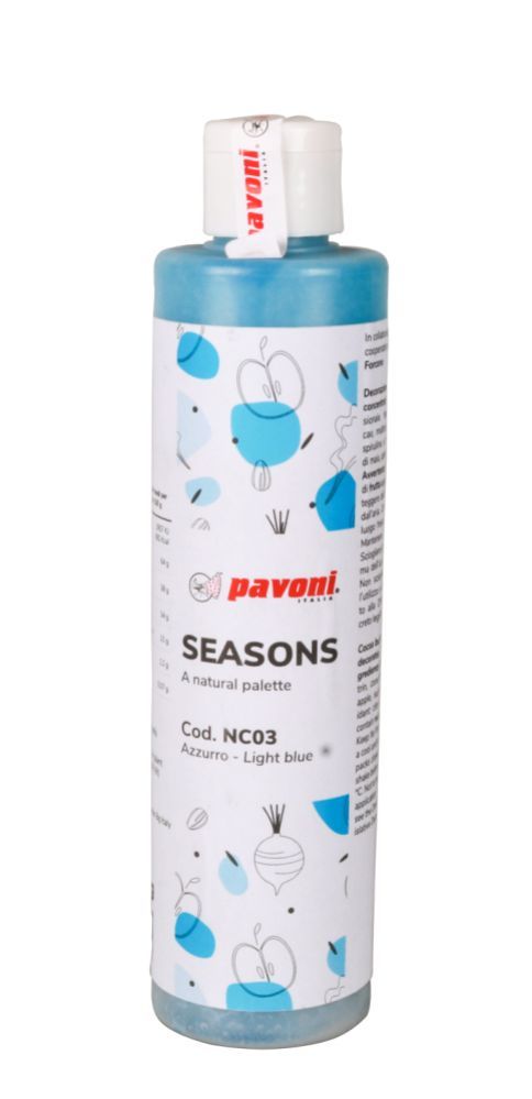 Pavoni, Seasons, cacaofärg, azurblå, 200 g BF 261130
