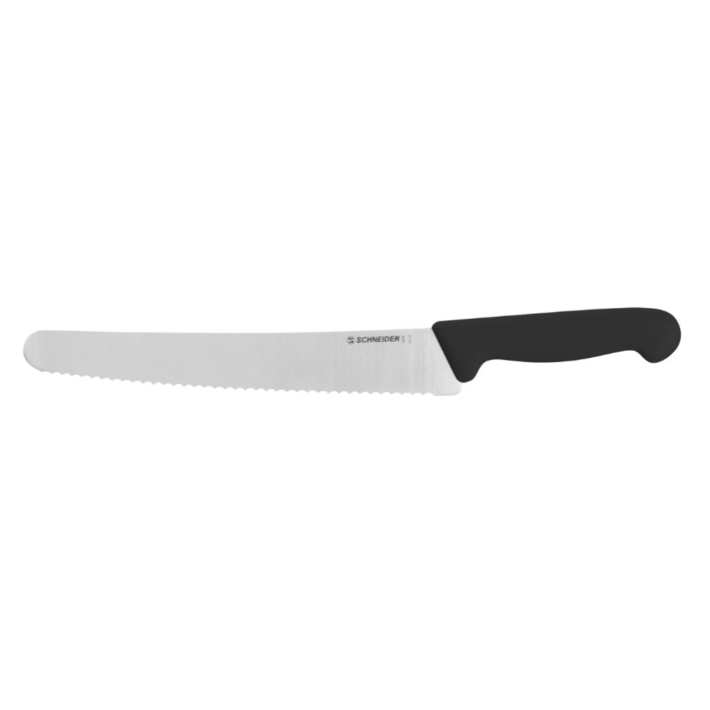 Universalkniv – tandad egg, svart, 250 mm