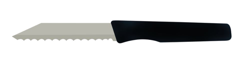 Rullkniv, svart, 185 mm / 87 mm