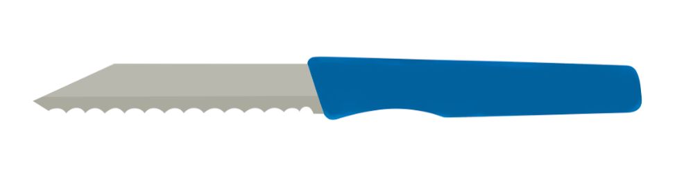 Rullkniv, blå, 185 mm / 87 mm