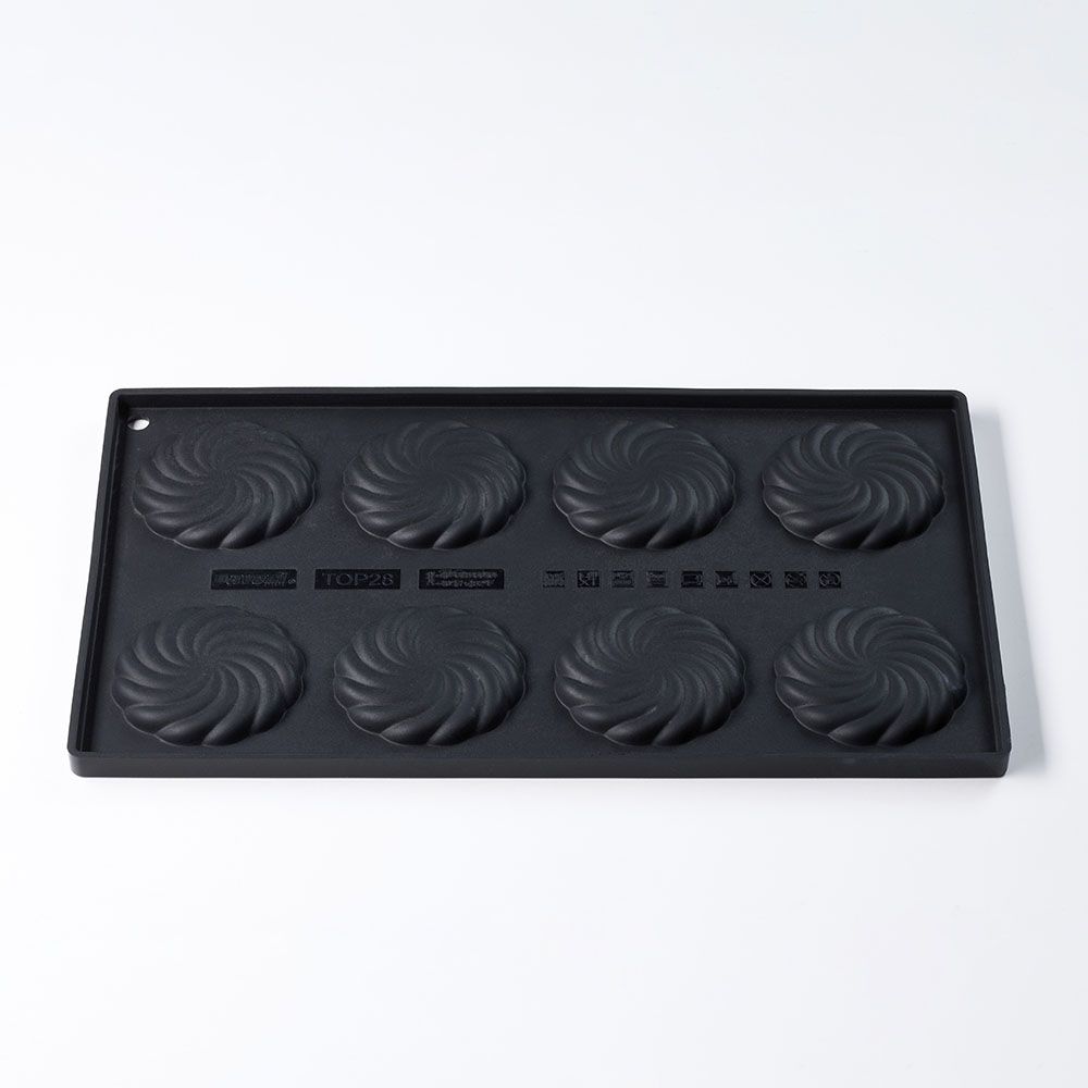 Pavoni, silikonform Cake Top, TOP28, 300x175 mm, Twirl, d: 60 mm, h: 8 mm, 8 st/form